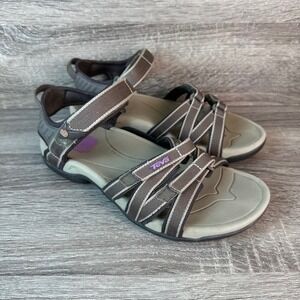 Teva Tirra Sandals Womens Sz 7 Athletic Brown Purple Multi Strap Water Shoes